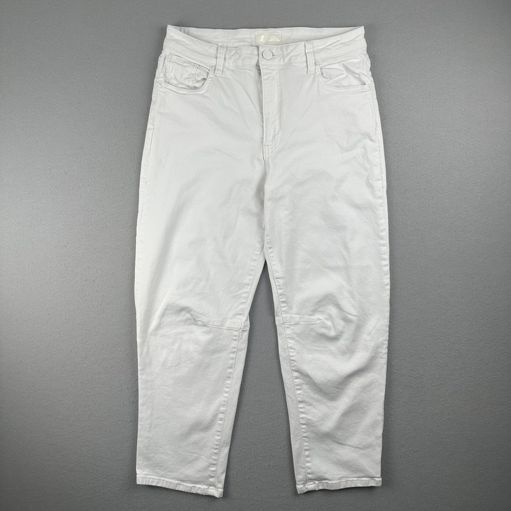 KUT from the Kloth Ashley Slouchy Barrel Jeans Womens 8 White High Rise Tapered